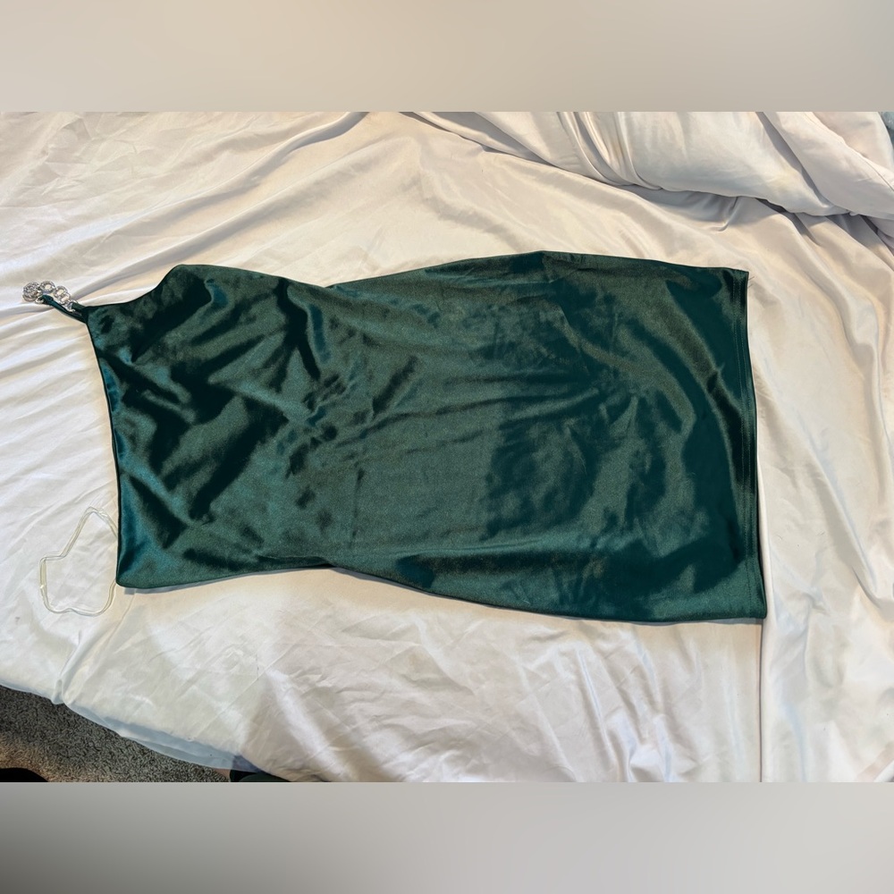 Green silk dress